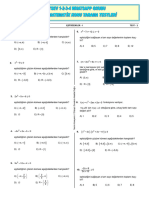 Sınıf Ayt Matematik Eşitsizlikler Test 1