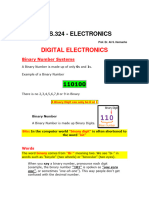 PHYS 324 DIGITAL ELECTRONICS Binary Numb