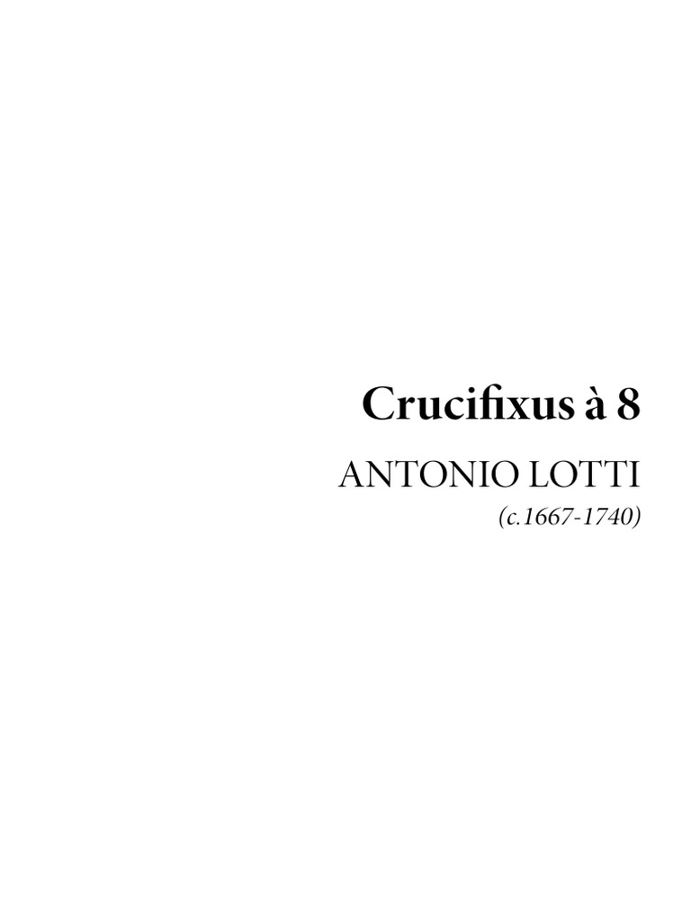 Crucifixus À 8 - Antonio Lotti | PDF