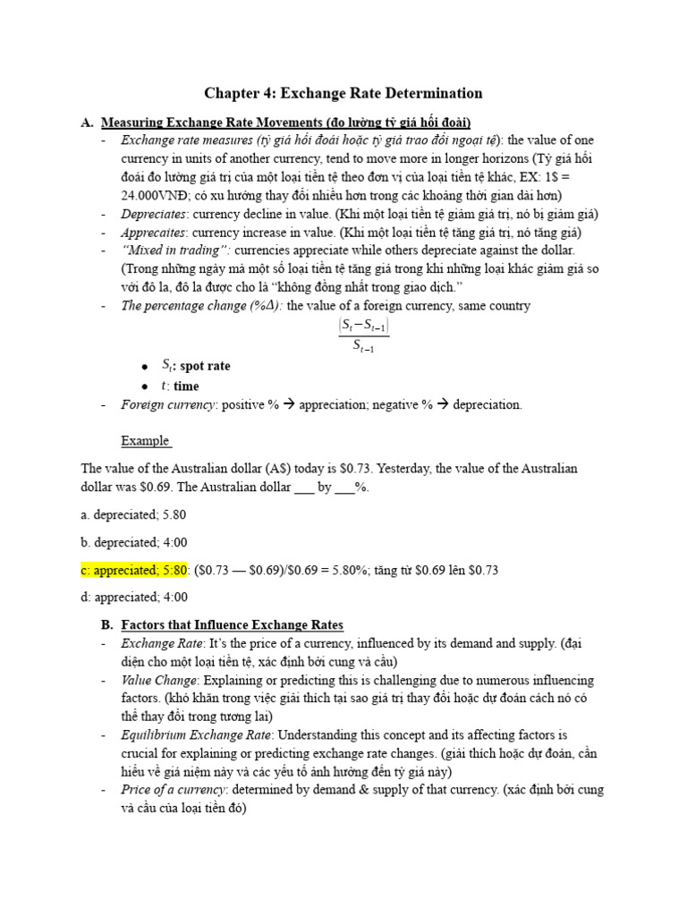 chapter 4 exchange rate determination file lý thuyết | PDF