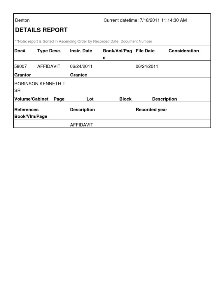 Affidavit Of Adverse Possession