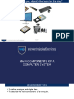 Year 9 - Main Components of A Computer