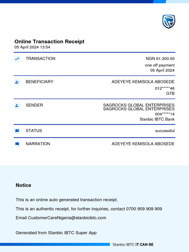 Online Payment Receipt - April 2024 | PDF