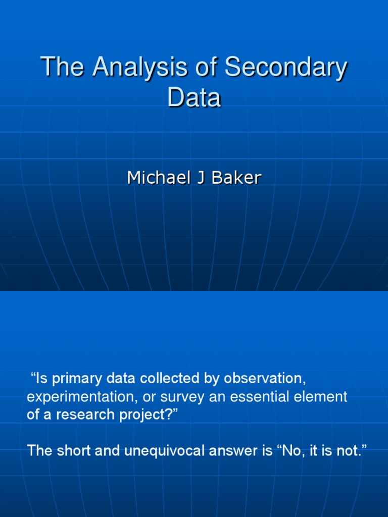 Baker Analysis of Secondary Data | PDF | Literature Review | Information