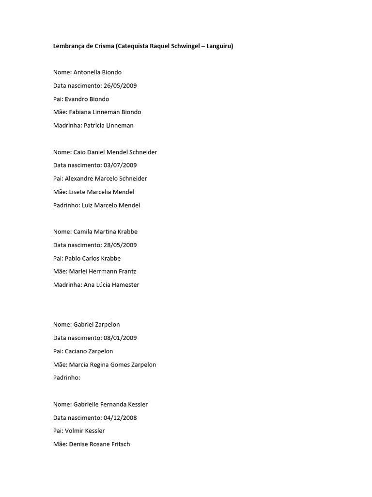 Lembrança Crisma PDF