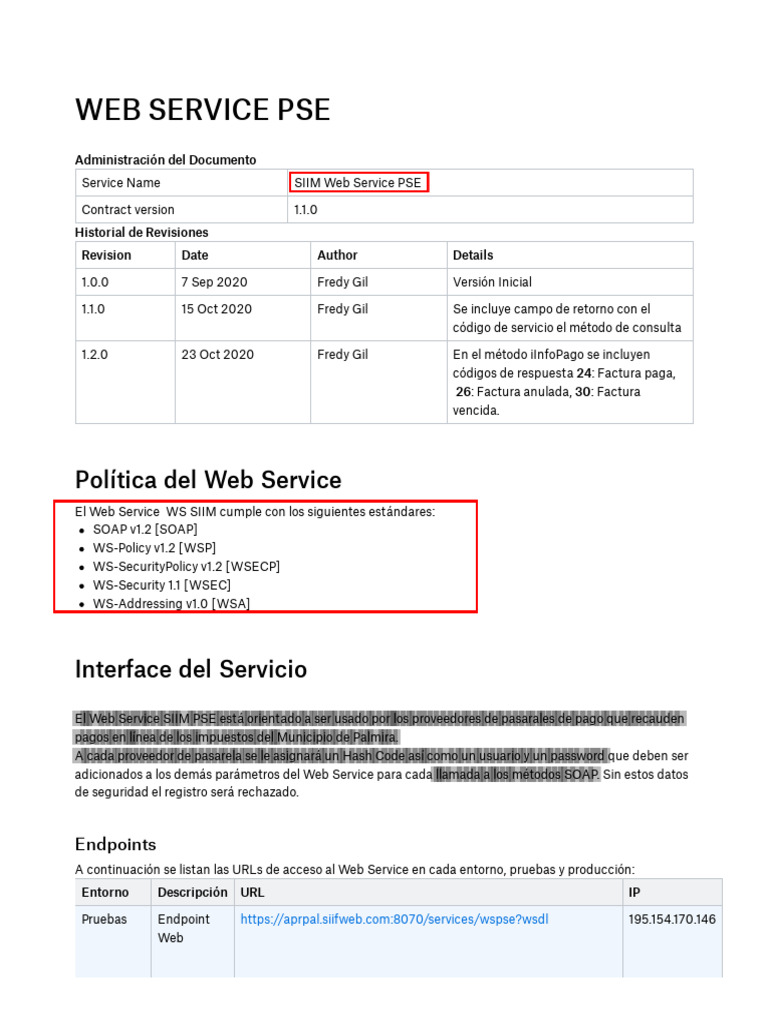 Web Service Pse | PDF | Contraseña | Jabón