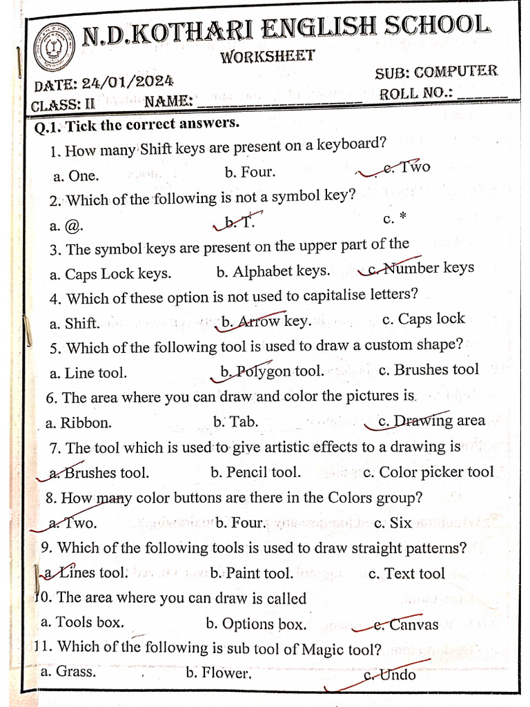 Class 2 Sa 2 Computer Revision Pdf