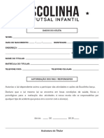 Ficha de Inscrição Escolinha de Futsal Infantil