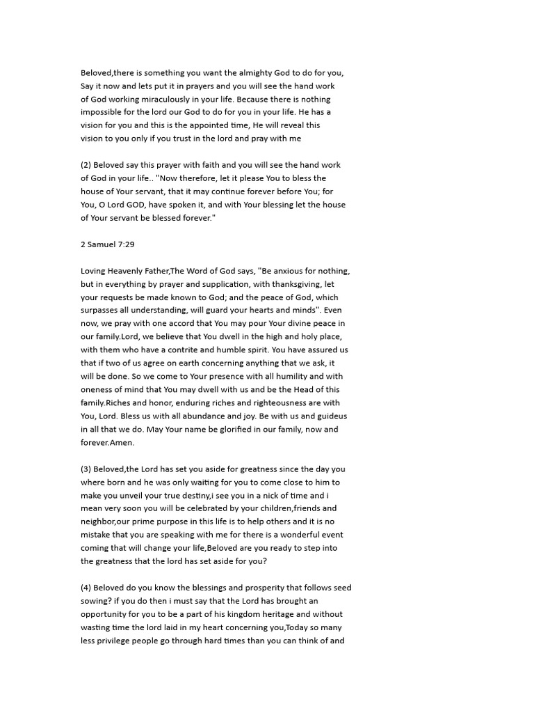 Pastor Prayer and Donation Appeal | PDF | Prayer | Humility