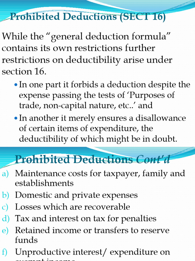 05 Prohibited Deductions | PDF