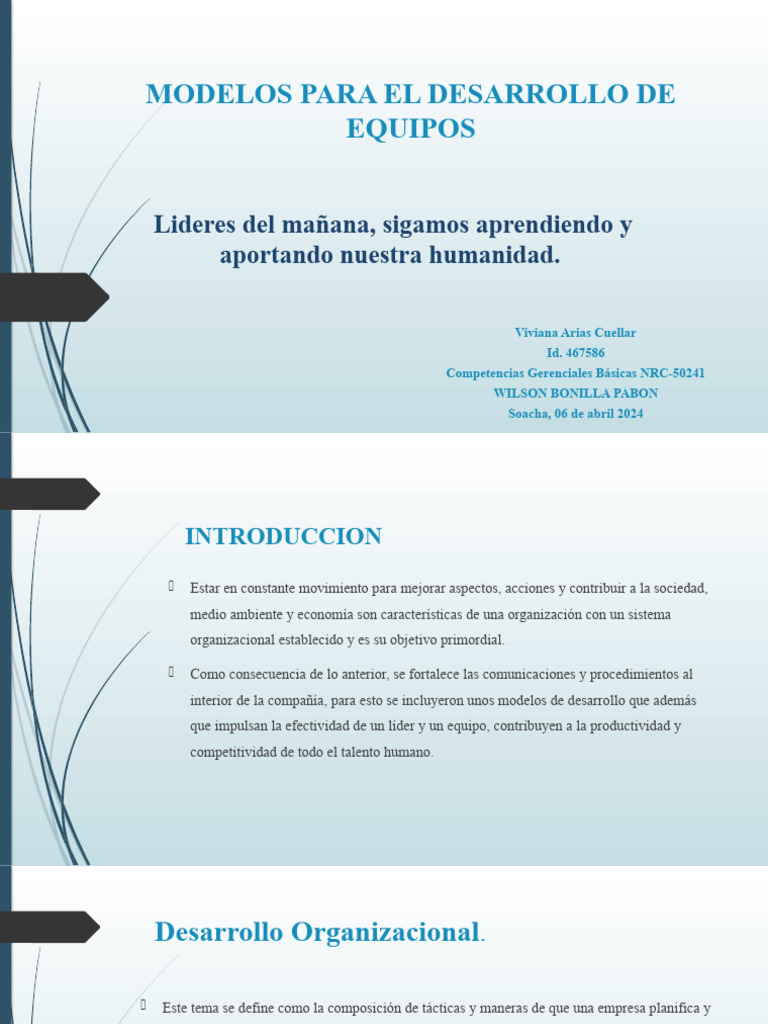 Modelos de Desarrollo de Equipos | PDF | Liderazgo | Business