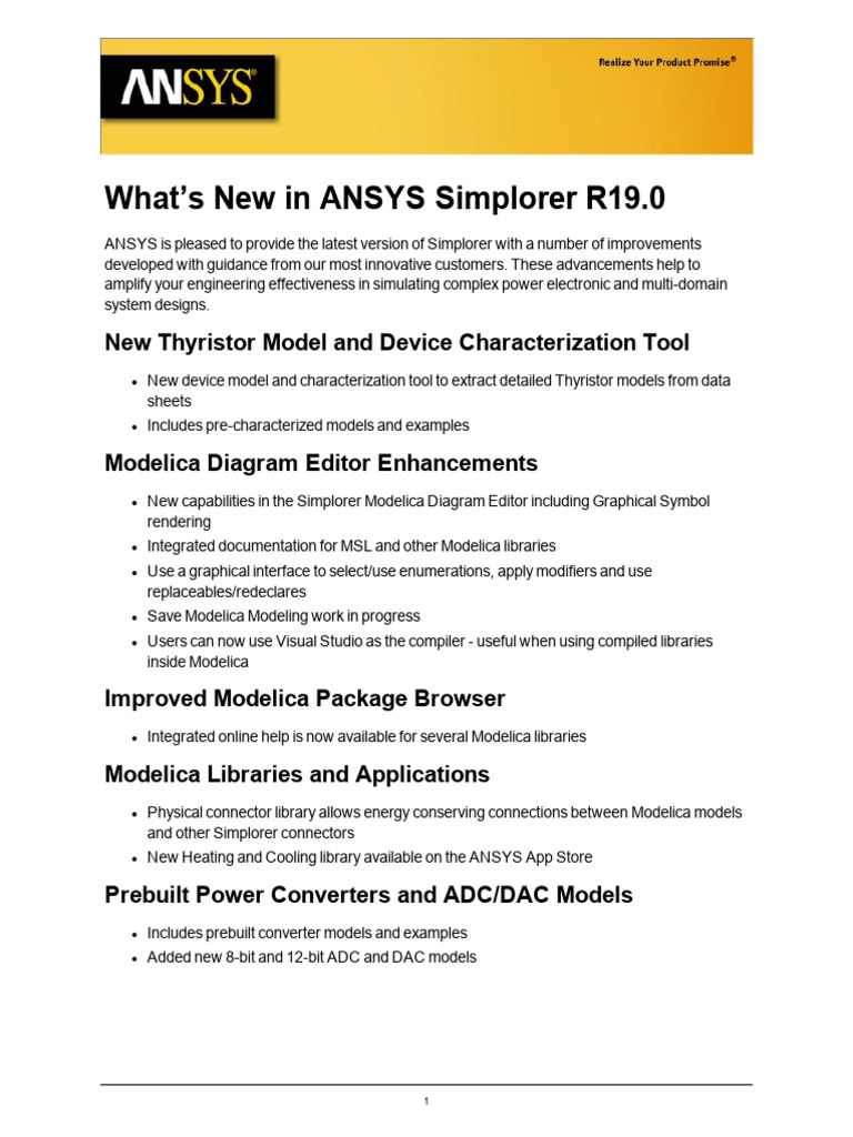 ANSYS Simplorer R19.0 Features Update | PDF | Library (Computing ...