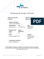 Comprovante de Inscrição - CNH Social