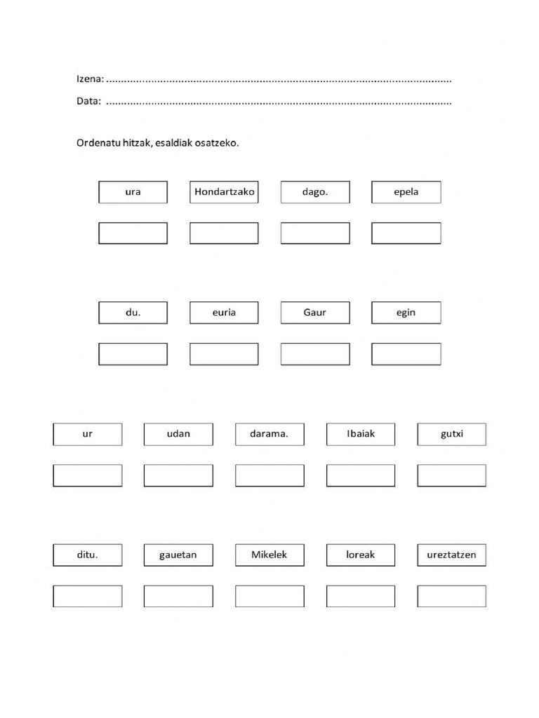 Hitzak Ordenatu | PDF