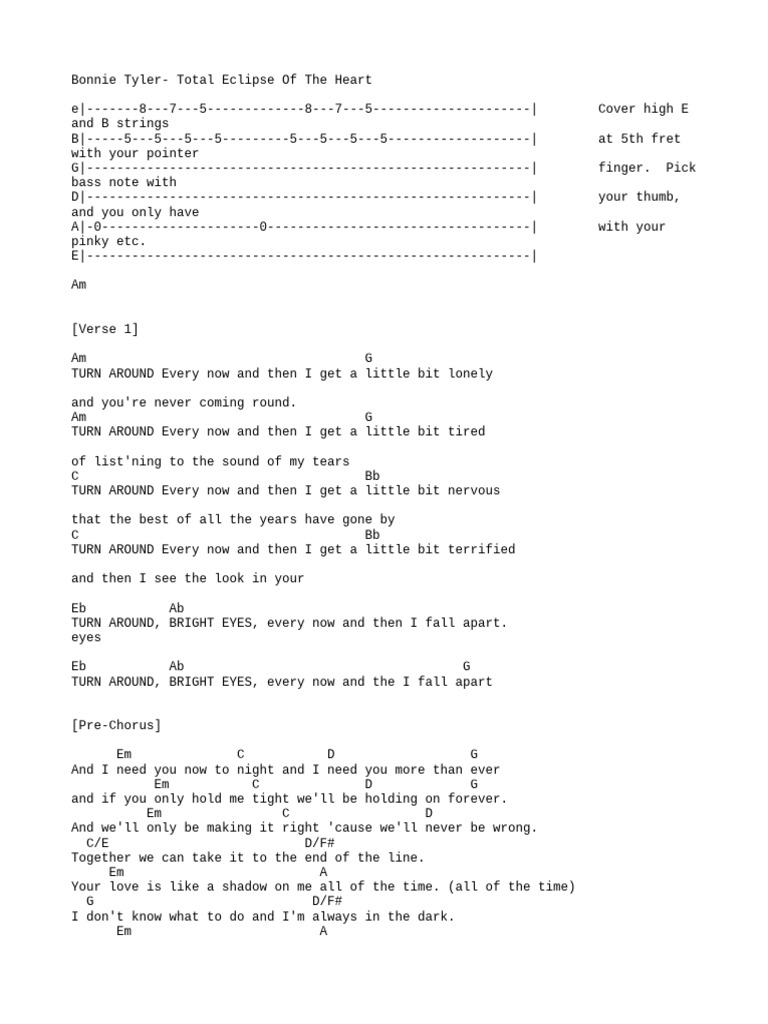 lyrics bonnie tyler total eclipse of the heart video .lrc unknown