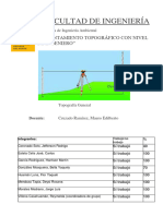 T3 INFORME LEVANTAMIENTO TOPOGRÁFICO CON NIVEL DE INGENIERO 