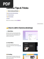 Gamma Tips and Tricks