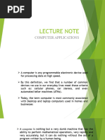 Lecture 1 Computer Application