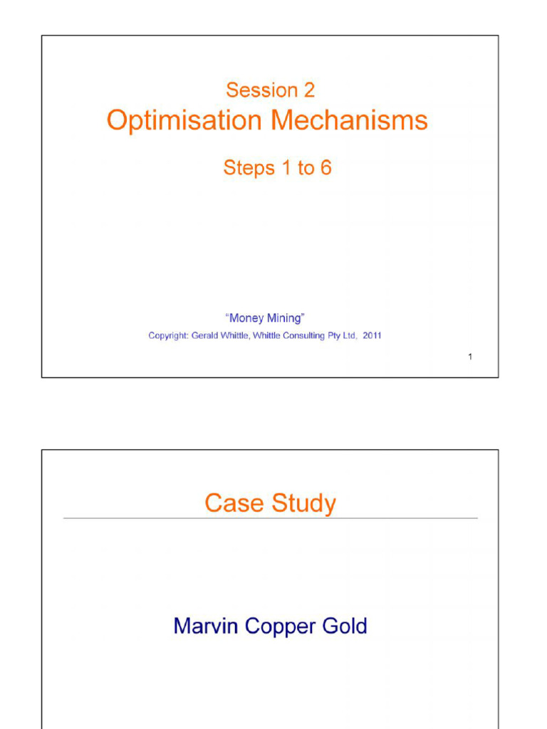 02 G Whittle - Optimisation Mechanisms - Steps 1 to 6 | PDF