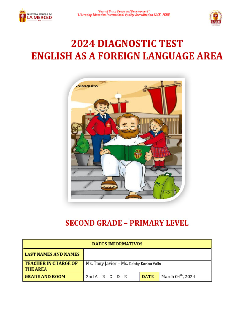 DIAGNOSTIC TEST - 2nd GRADE - 2024 | PDF | Human Communication
