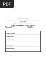 DW 2022 Supplementary Exam Annswer Booklet