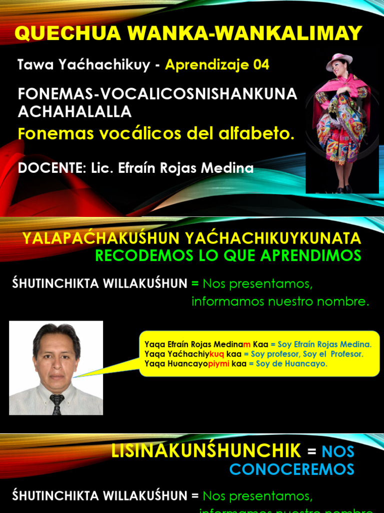 Fonemas Vocálicos en Quechua Wanka | PDF | Fonema | Vocal