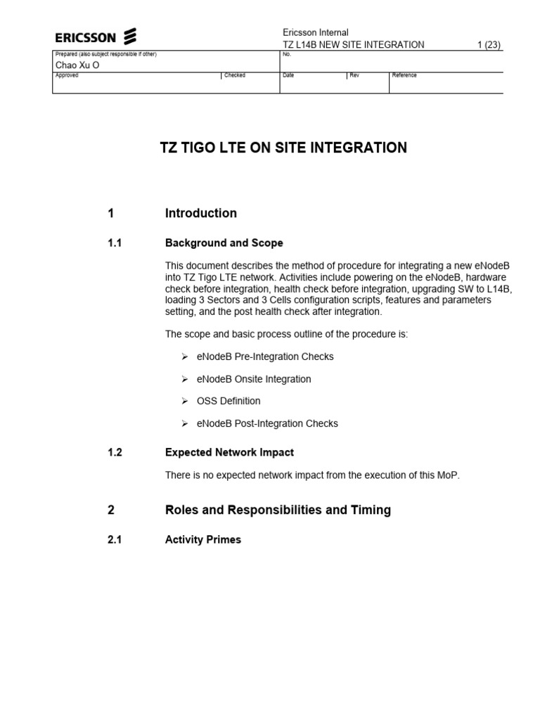 eNodeB Integration Procedure for TZ Tigo | PDF | File Transfer Protocol ...