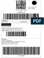 NF: 1236006 SHP: 43206600123 Contrato: 9912278851 PAC PLP: 911897182 PESO 1063 G