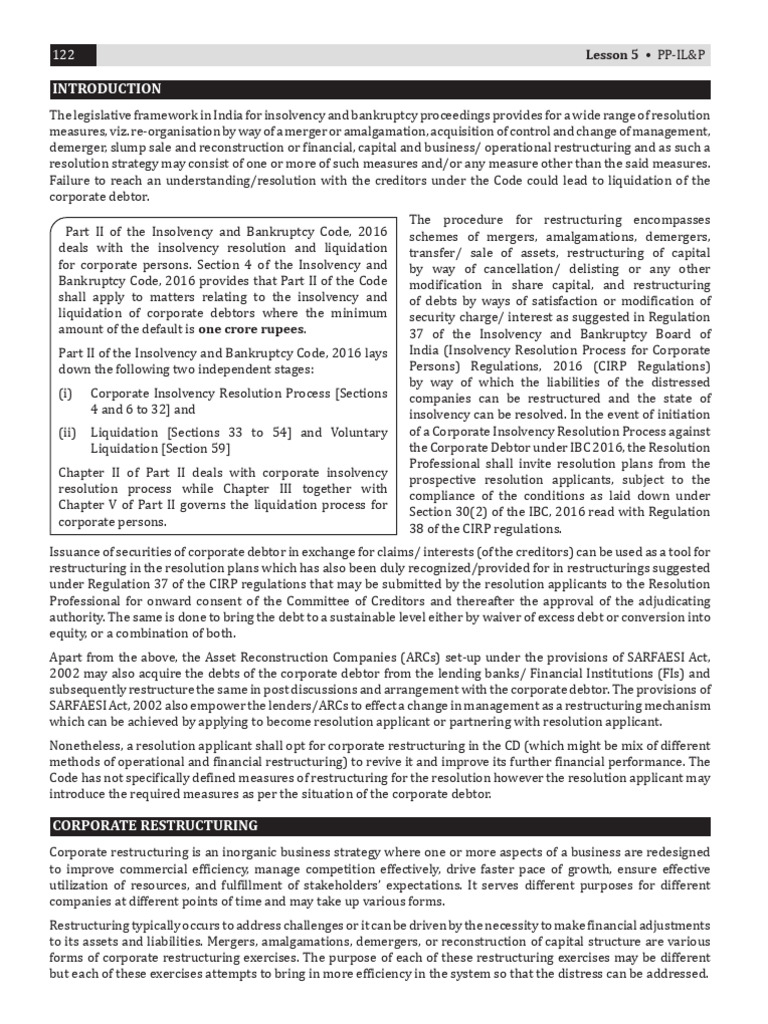 IBC Study Material | PDF | Bankruptcy | Debt