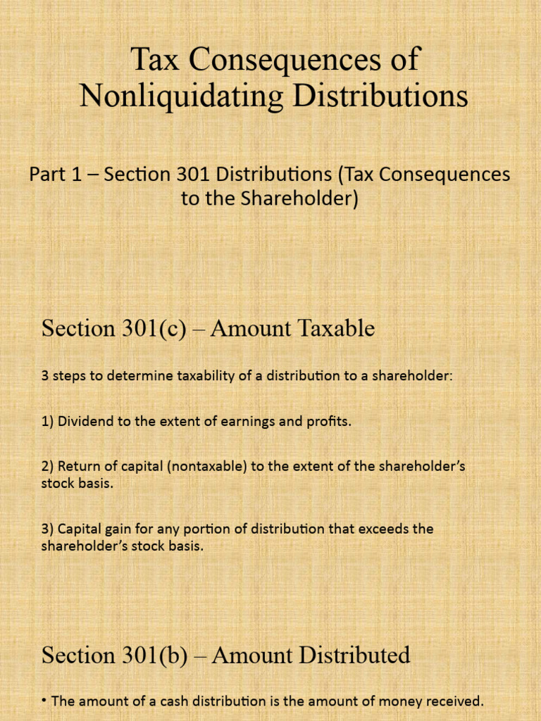 Tax consequences of nonliquidating distributions part 1 pdf