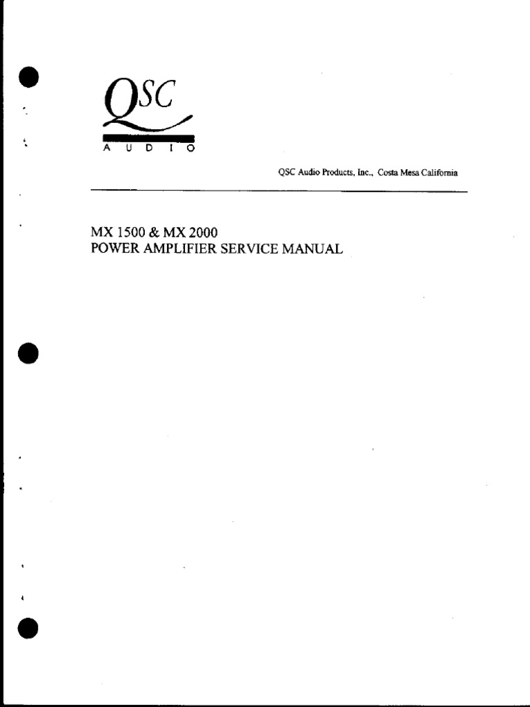 MX Service Manual | PDF