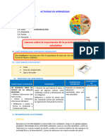 D4 A1 SESION COM. Leemos Sobre La Importancia de La Práctica de Hábitos Saludables