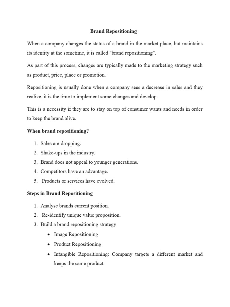 Brand Repositioning Guide | PDF | Brand | Product (Business)