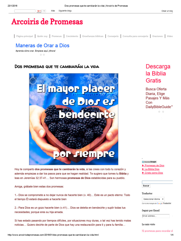 Dos Promesas Que Te Cambiarán La Vida - Arcoiris de Promesas | PDF ...