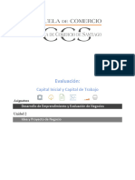 3 - Tarea - U (2) Capital Inicial - Capital de Trabajo - Desarrollo de Emprendimiento y Evaluación de Negocio