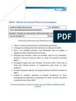 MAPA - Material de Avaliação Prática Da Aprendizagem: Instruções Institucionais para Realização Da Atividade