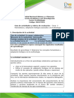Guía de Actividades y Rúbrica de Evaluación - Unidad 2 - Tarea 3 - Homeóstasis y Adaptación Biológica Asociados A La Ecofisiología