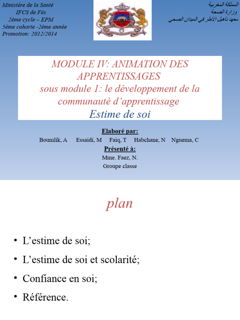 Développement de l'estime de soi en éducation | PDF | Estime de soi ...