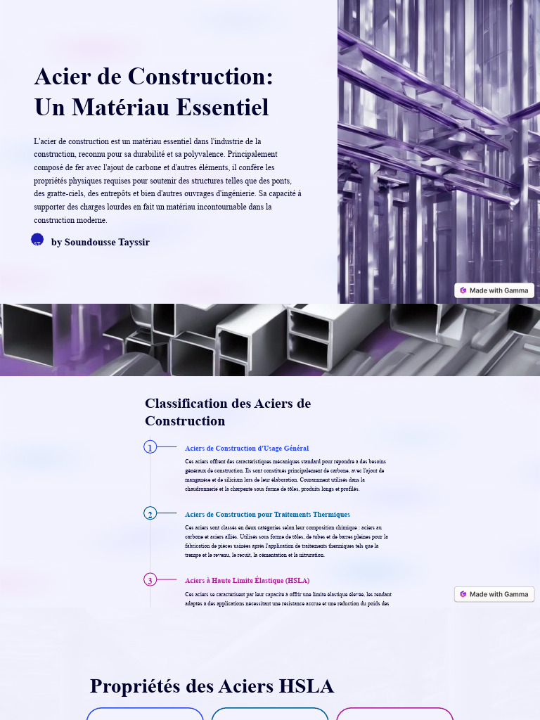 Aciers de Construction Types et Propriétés PDF Acier Matériaux — free download