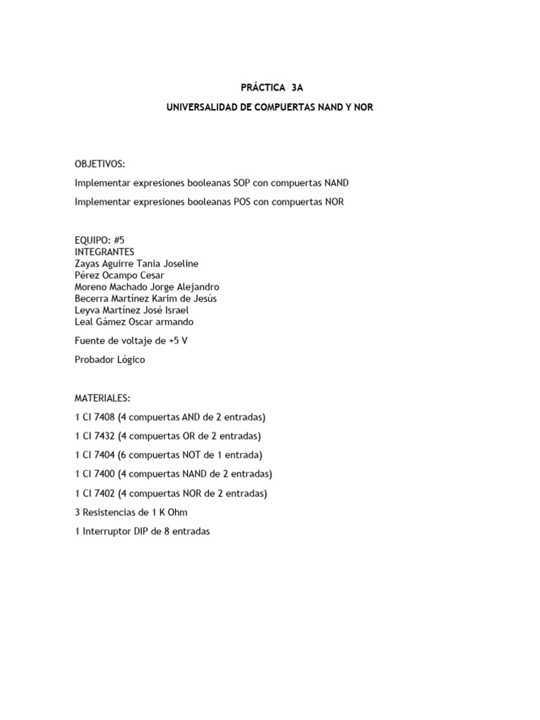 Ed Práctica 3a | PDF | Puerta lógica | Diseño electronico