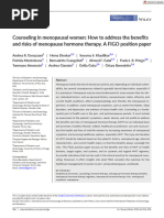 Counseling in Menopausal Women How To Address The Benefits and Risks of Menopause Hormone Therapy A FIGO Position Paper