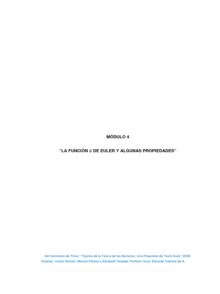 Función Phi de Euler | PDF | Entero | Función (Matemáticas)