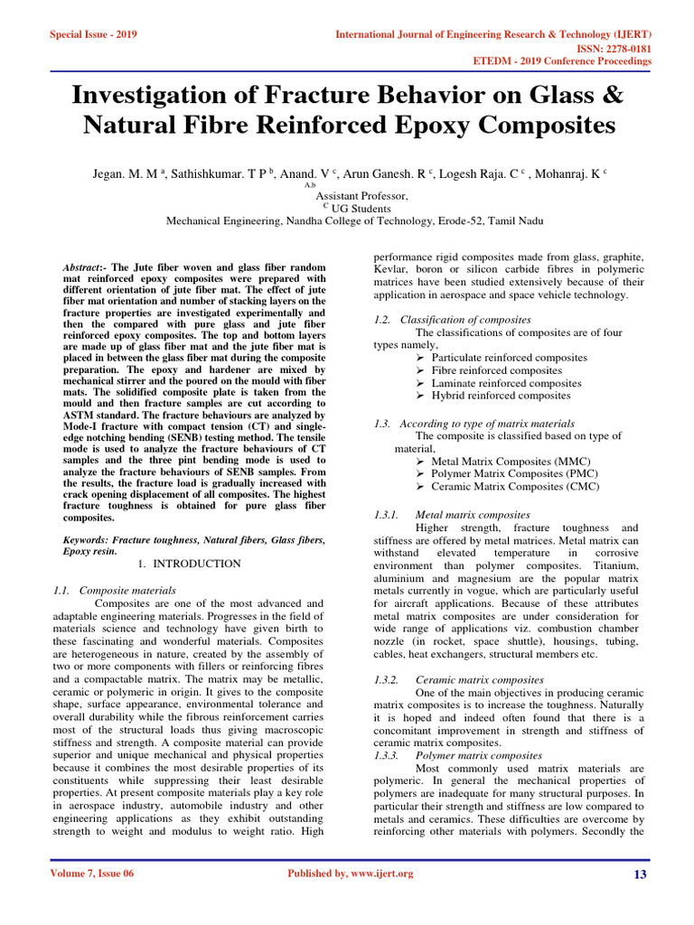 Fracture Behavior of Fiber Reinforced Epoxy | PDF | Fracture ...