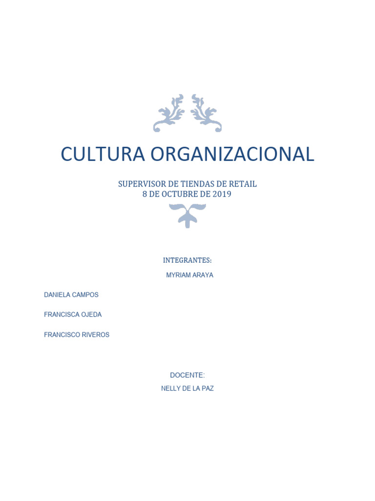 Importancia de la Cultura Organizacional | PDF | Business | Cultura ...