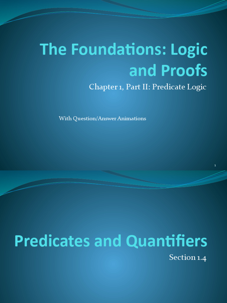 2chapter1 P2 Predicate Logic PDF Proposition First Order Logic 2chapter1 p2 predicate logic pdf proposition first order logic