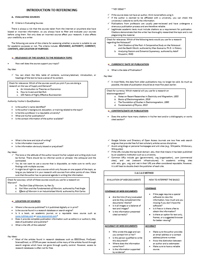 Evaluating Academic Sources Guide | PDF | World Wide Web | Internet & Web