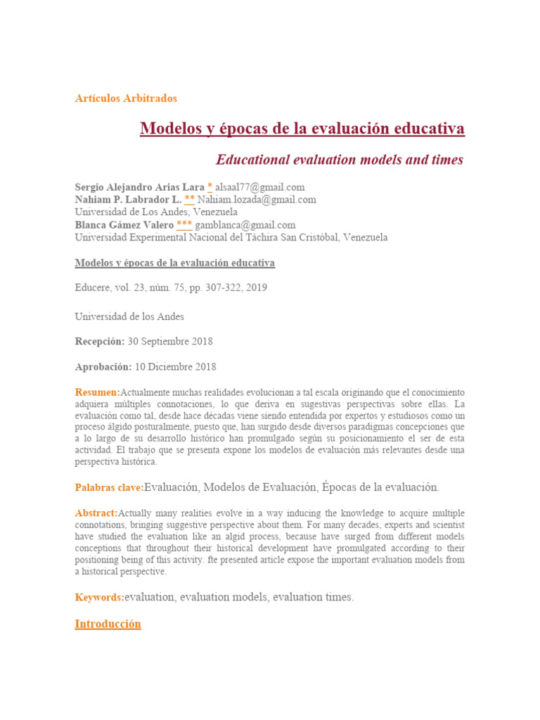 Modelos de Evaluación | PDF | Evaluación | Aprendizaje