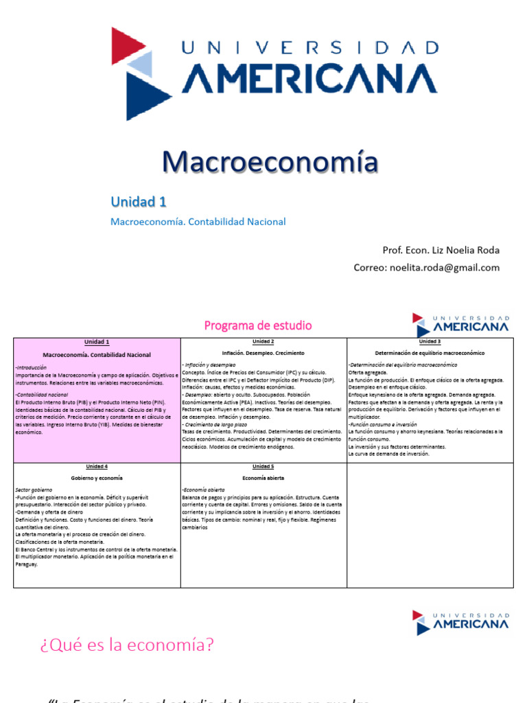 Unidad 1 Macro I Parte 1 | PDF | Macroeconómica | Producto Interno Bruto