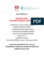 Salud Mental Ii: Historia Clínica Trastorno Obsesivo Compulsivo