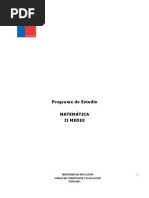Programa de Estudio 2° Medio Matemática